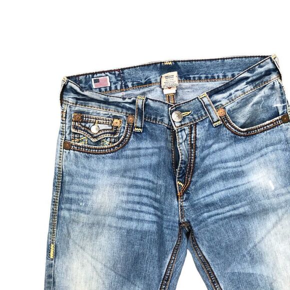 Vintage True Religion Jeans Size 34 RICKY BIG QT Blue - Picture 8 of 10